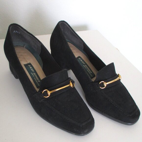 Easy Spirit Anti-Gravity Womens Black Suede Loafer w/2" Block Heel - Size 8M - Picture 2 of 10